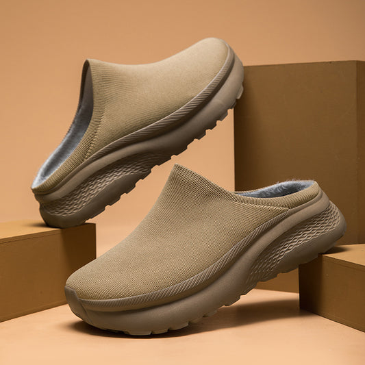 Large Double-layer Flyknit Breathable Casual Shoes With Thickened Non-slip Sole