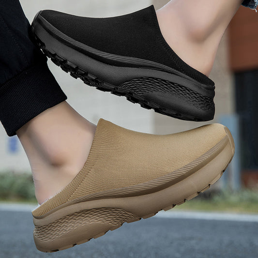 Large Double-layer Flyknit Breathable Casual Shoes With Thickened Non-slip Sole